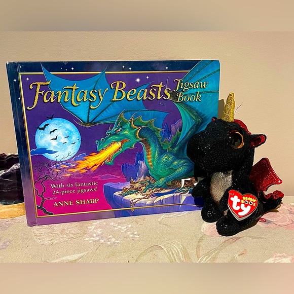 Jigsaw Puzzle Book & TY Dragon 🧩 - Picture 1 of 9